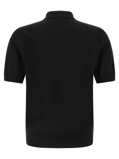 Dolce & Gabbana Black Virgin Wool Polo Shirt