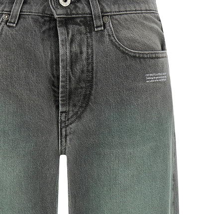 Off-White Gray Cotton Jeans Denim