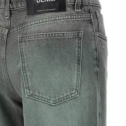 Off-White Gray Cotton Jeans Denim