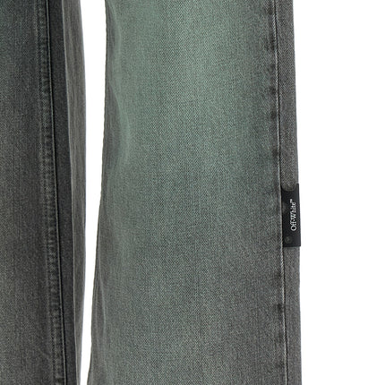 Off-White Gray Cotton Jeans Denim