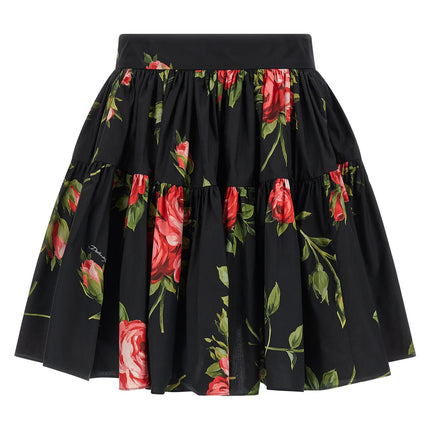 Dolce & Gabbana Black Cotton Long Skirt