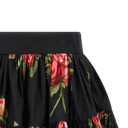Dolce & Gabbana Black Cotton Long Skirt
