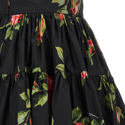 Dolce & Gabbana Black Cotton Long Skirt