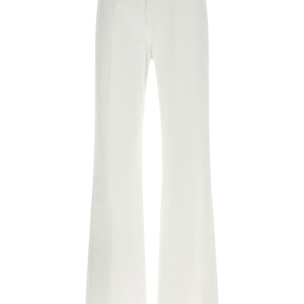 Dolce & Gabbana White Cotton Flared Jeans