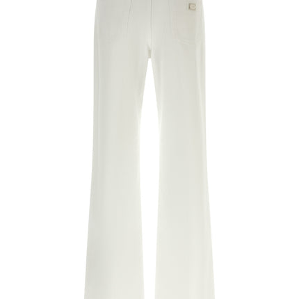 Dolce & Gabbana White Cotton Flared Jeans