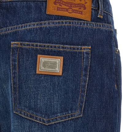 Dolce & Gabbana Blue Cotton Straight-Leg Jeans