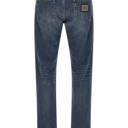 Dolce & Gabbana Blue Cotton Straight-Leg Jeans