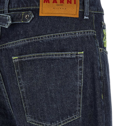 Marni Blue Cotton Straight-Leg Jeans