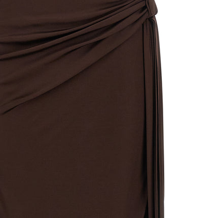 Elisabetta Franchi Brown Viscose Mini Skirt
