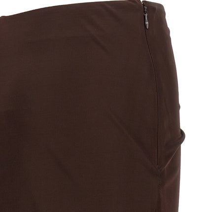 Elisabetta Franchi Brown Viscose Mini Skirt