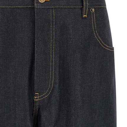 Thom Browne Blue Cotton High-Waisted Jean