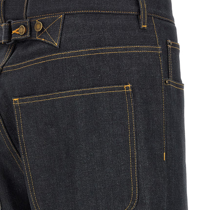 Thom Browne Blue Cotton High-Waisted Jean