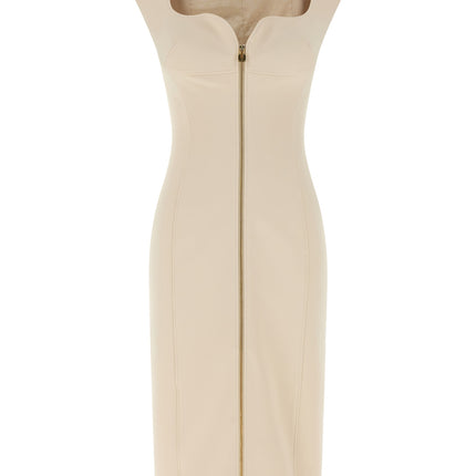 Elisabetta Franchi Beige Polyester Midi Dress