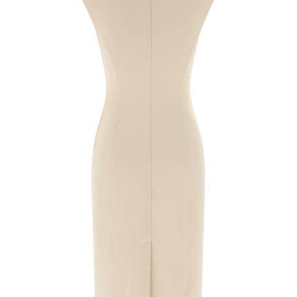 Elisabetta Franchi Beige Polyester Midi Dress