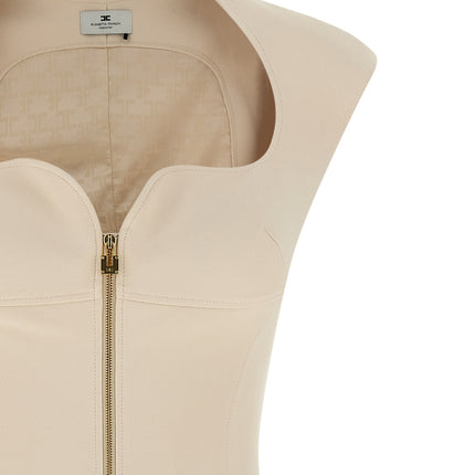 Elisabetta Franchi Beige Polyester Midi Dress