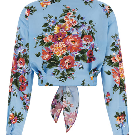 Dolce & Gabbana Blue Cotton Blouse