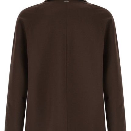 Herno Brown Polyester Full-Length Jacket