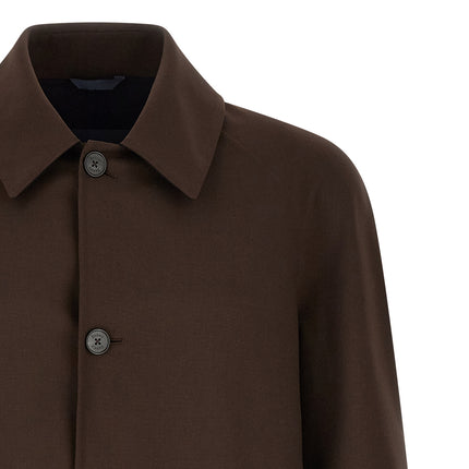 Herno Brown Polyester Full-Length Jacket