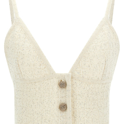 Alessandra Rich White Polyester Tank Tops