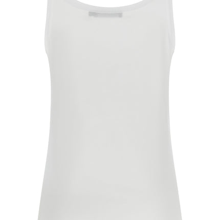 Dolce & Gabbana White Cotton Sleeveles T-Shirt