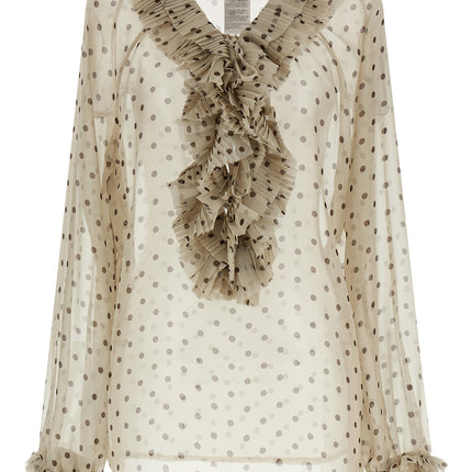 P.A.R.O.S.H. Beige Polyester Blouse