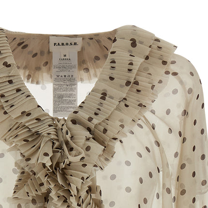 P.A.R.O.S.H. Beige Polyester Blouse