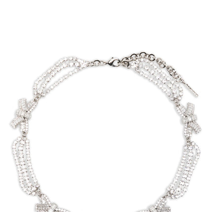 Alessandra Rich Silver Glass Necklace
