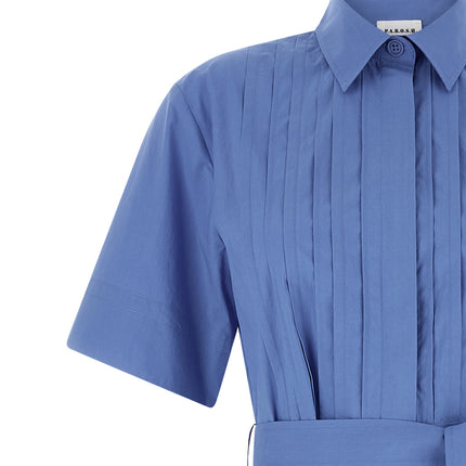 P.A.R.O.S.H. Blue Cotton Midi Dress