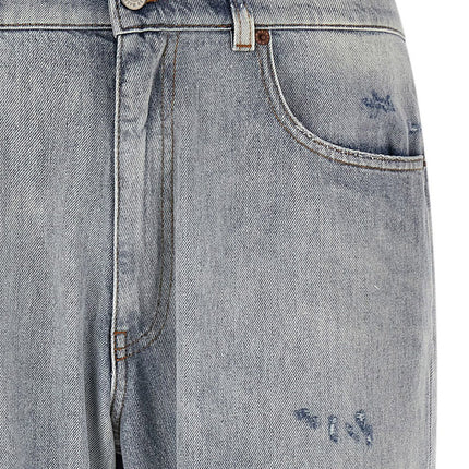 MM6 Maison Margiela Blue Cotton Relaxed Fit Jeans
