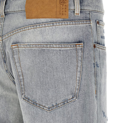 MM6 Maison Margiela Blue Cotton Relaxed Fit Jeans