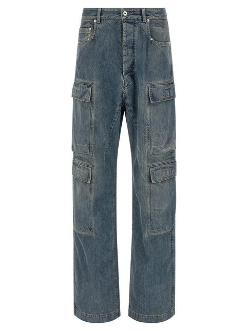 DRKSHDW Blue Cotton Cargo Pants