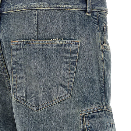 DRKSHDW Blue Cotton Cargo Pants