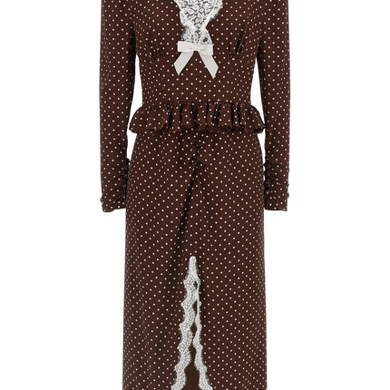 Alessandra Rich Brown Silk Midi Dress