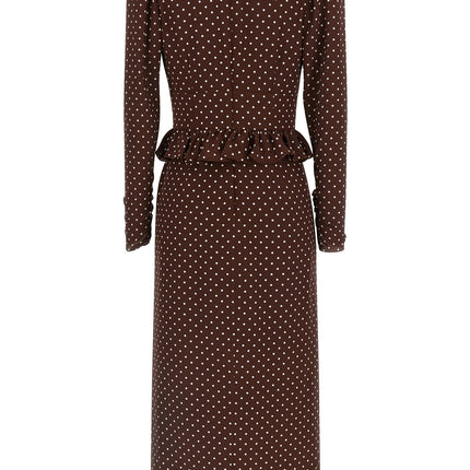 Alessandra Rich Brown Silk Midi Dress