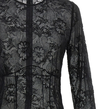 Alessandra Rich Black Viscose Long Dress