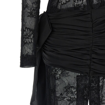 Alessandra Rich Black Viscose Long Dress
