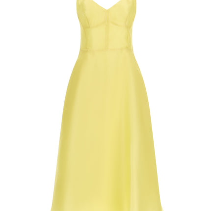 Alberta Ferretti Bicolor Silk Midi Dress