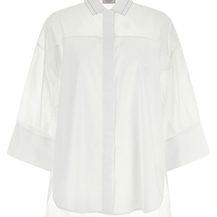 Peserico White Cotton Blouse