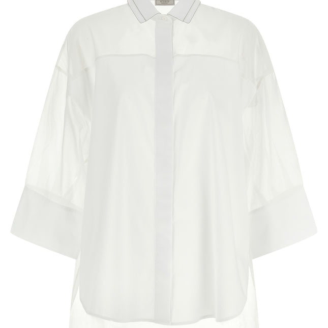 Peserico White Cotton Blouse