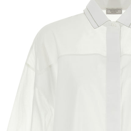 Peserico White Cotton Blouse