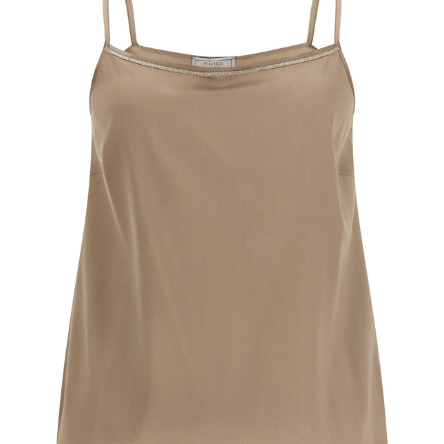 Peserico Brown Silk Blouse