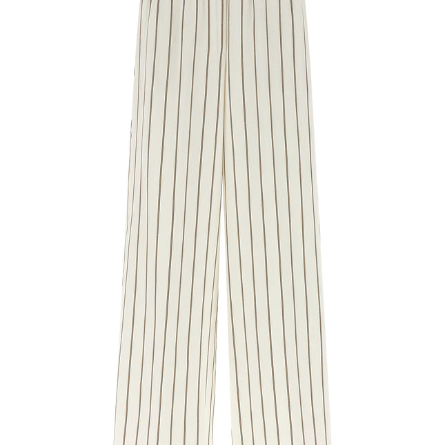 Peserico White Linen Casual Pants