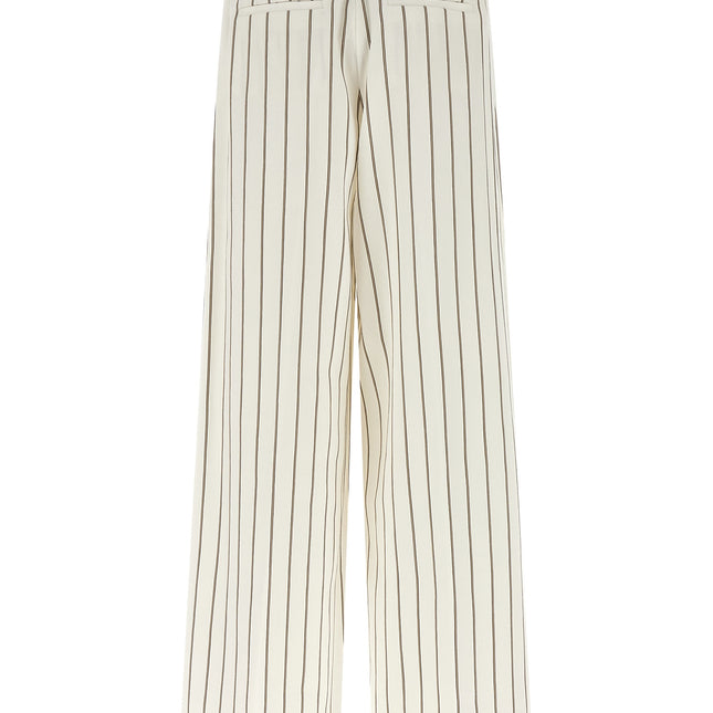Peserico White Linen Casual Pants