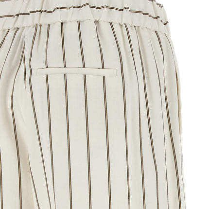 Peserico White Linen Casual Pants