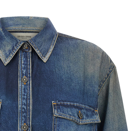 Golden Goose Blue Polyester Blouse