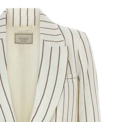 Peserico White Linen Blazer