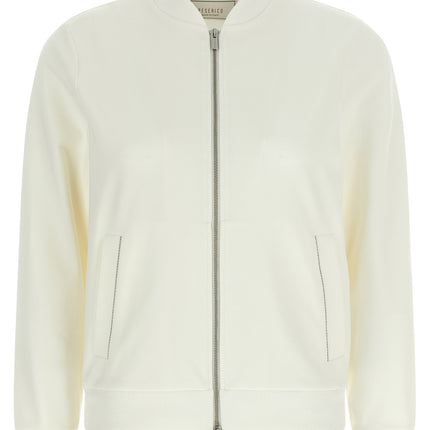 Peserico White Cotton Sweatshirt