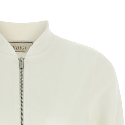 Peserico White Cotton Sweatshirt