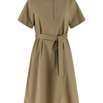 Peserico Bicolor Cotton Midi Dress