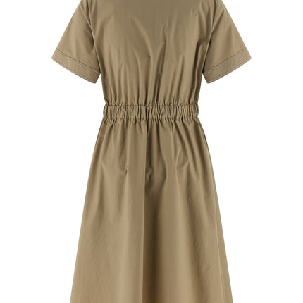 Peserico Bicolor Cotton Midi Dress